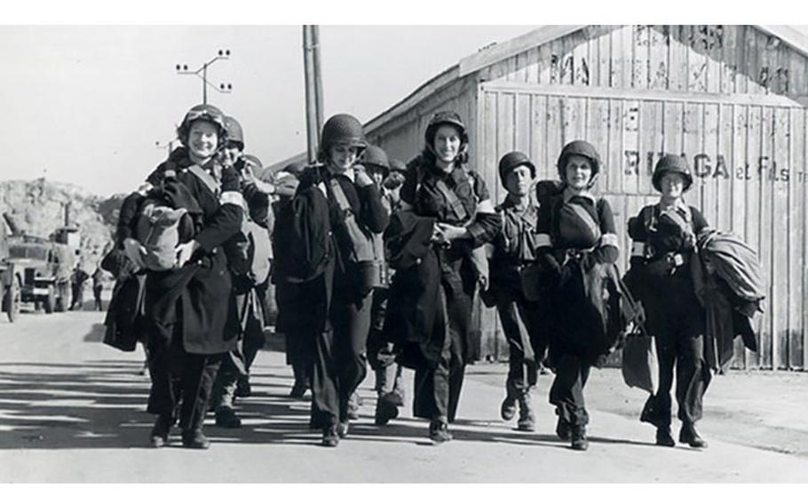 The First U.S. Army nurses attached to Center Task Force arrive in Algeria, North Africa, Nov. 9, 1942. (photo courtesy OHA 343 U.S. Army Signal Corps Photographs Collection. Otis Historical Archives, National Museum of Health and Medicine)