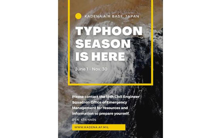 Typhoon season in Okinawa takes place between June 1 - Nov. 30, but typhoons can occur anytime throughout the year. (U.S. Air Force graphic by Airman 1st Class Yosselin Perla