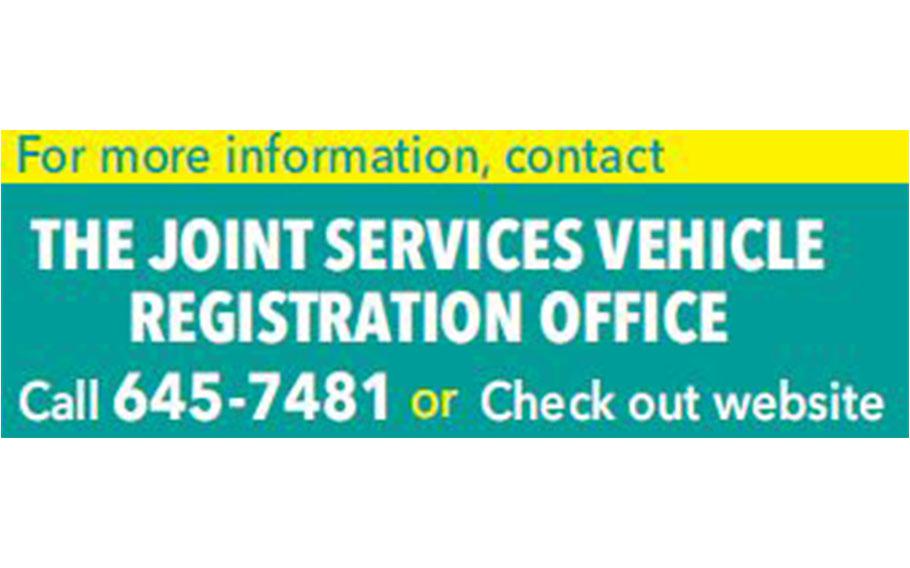 contact information of Photo courtesy of Joint Services Vehicle Registration Office