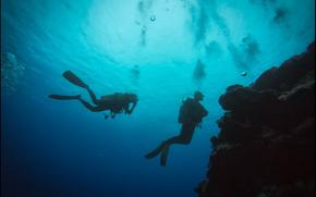 two divers can be seen.