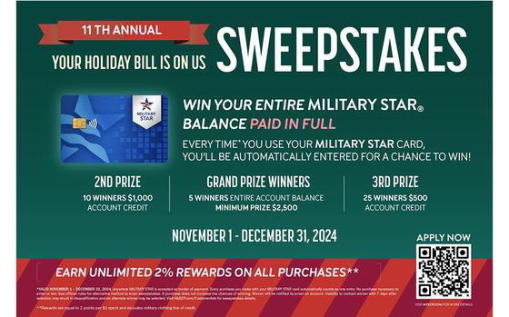 flyer promoting Your Holiday Bill Is On Us Sweepstakes. details about the sweepstakes are mentioned.