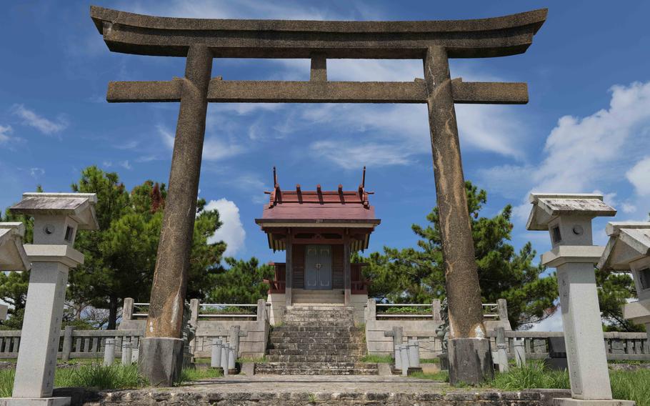 Noguni Sokan Guu, a shrine in Kadena Town, is dedicated to the historical figure who is credited with bringing the sweet potato to Okinawa.