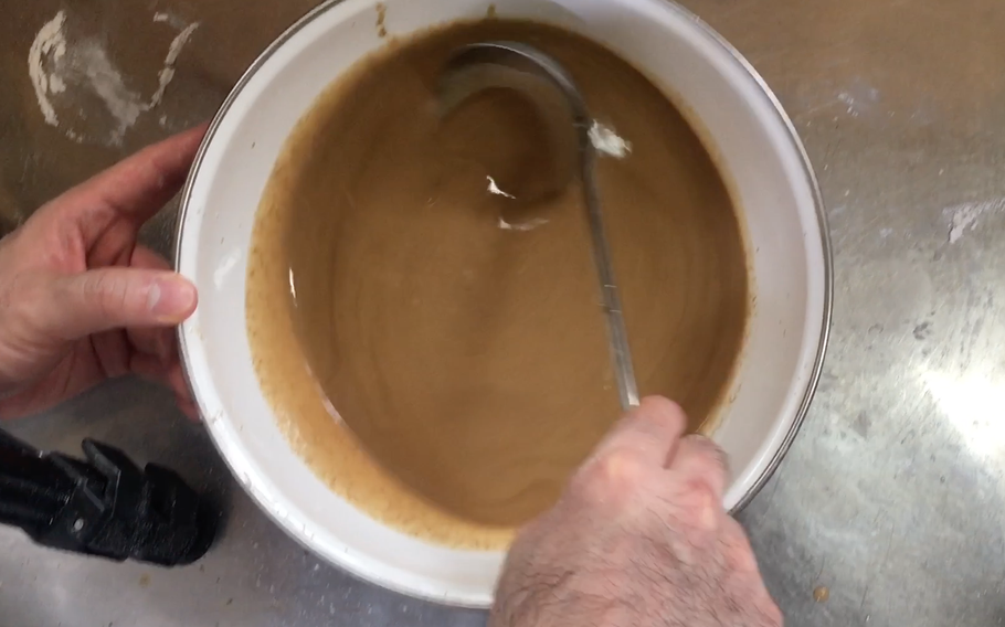 Whisk the mixture and let it sit for about 10 minutes with a wet towel covering the bowl.