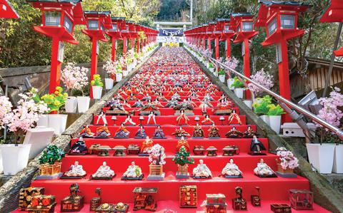 Photo Of The impressive array of hina dolls across all the stone steps leading to Tomisaki Shrine is a must-see!