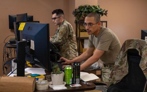 Photo Of U.S. Air Force Senior Airman Julian Rodriguez, 18th Communications Squadron cyber maintenance technician, works on a computer at Kadena Air Base, Japan, Nov. 14, 2024.