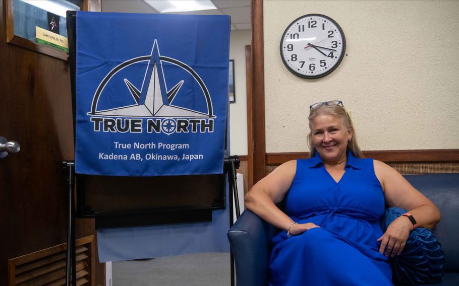 Dr. Dawn Sokolski, True North clinical psychologist, poses for a photo at Kadena Air Base, Japan, Aug. 27, 2024.