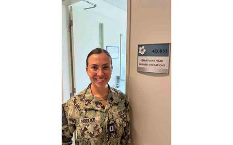 Photo Of Lt. Brittany Brooks with U.S. Navy Medicine Readiness and Training Command Okinawa and the department head for Business Operations at U.S. Naval Hospital, Okinawa.