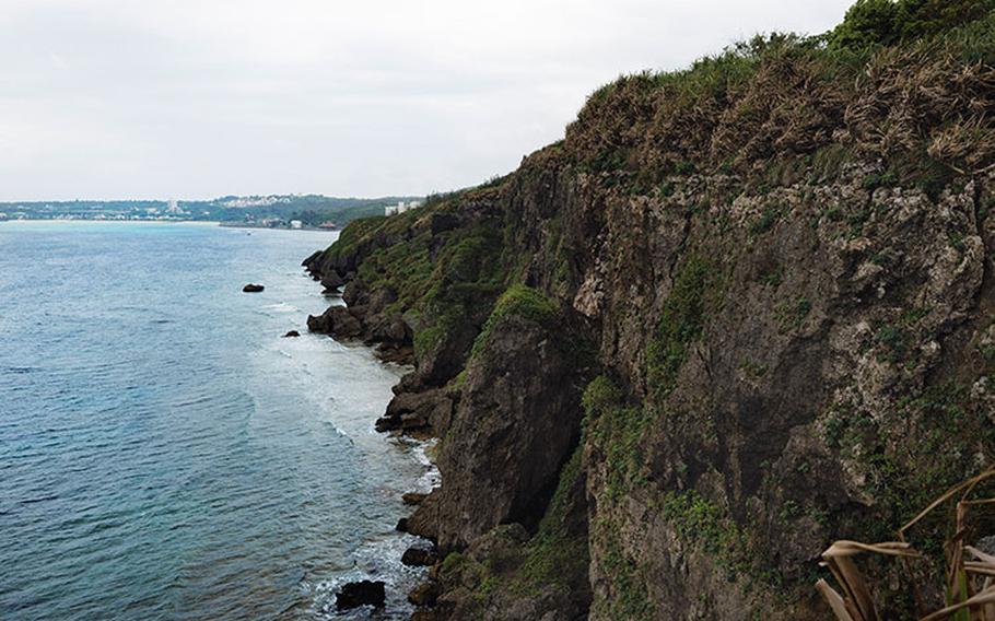 View from Cape Maeda. The sea and the cliff can be seen.