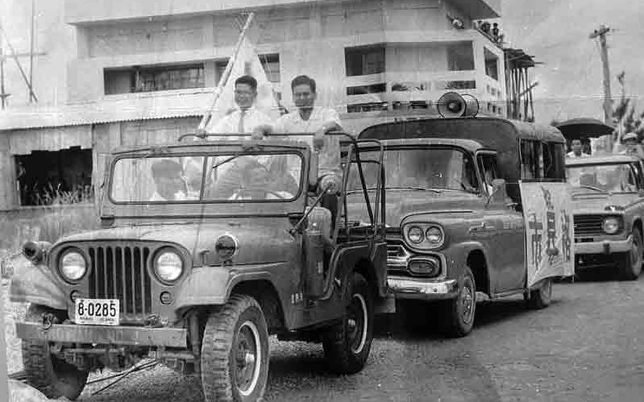 Left hand drive Jeeps during the American occupation.