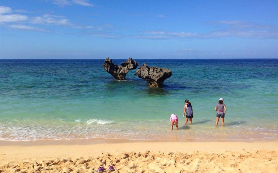 Heart rock is a popular spot for couples to visit on Kouri Island, Okinawa. AYA ICHIHASHI/STARS AND STRIPES